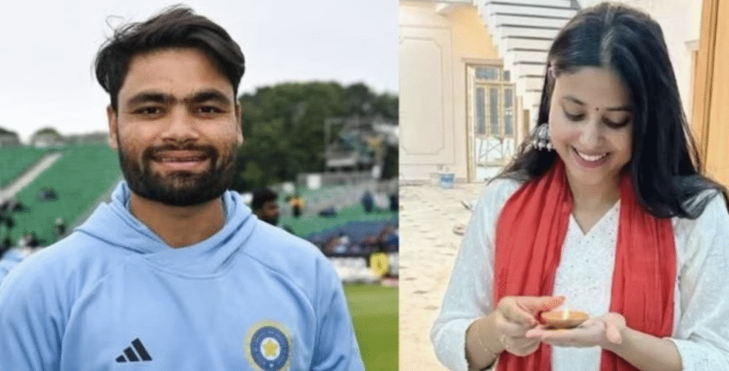 Priya Saroj in Parliament attire alongside Rinku Singh in Team India jersey, symbolizing their dual legacies.